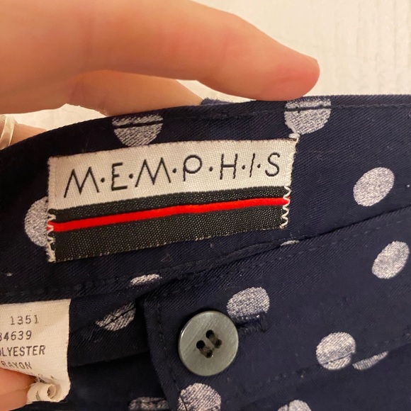 Memphis Womens Vintage High Waisted Pleated Polka Dot Shorts - Picture 4 of 6